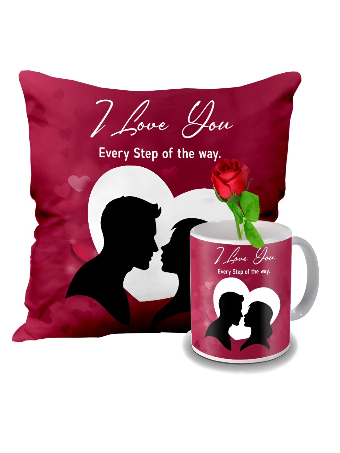 

ME & YOU Red & White 3 Pcs Printed Valentine Home Gift Set