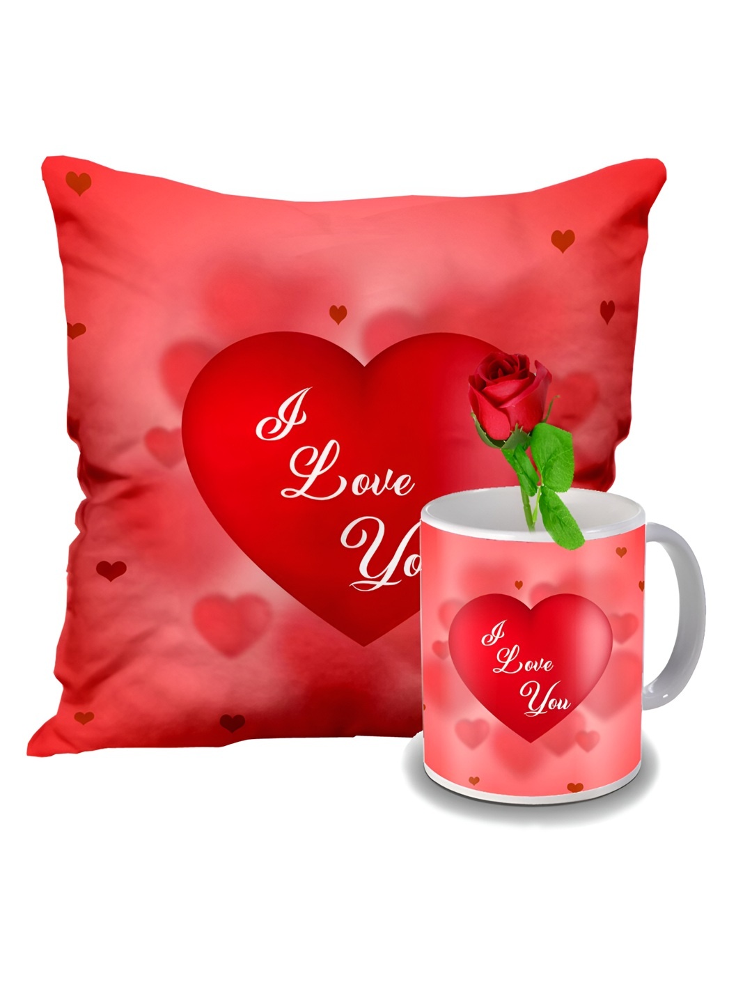 

ME & YOU Red & White 3 Pcs Printed Mug & Cushion Gift Sets