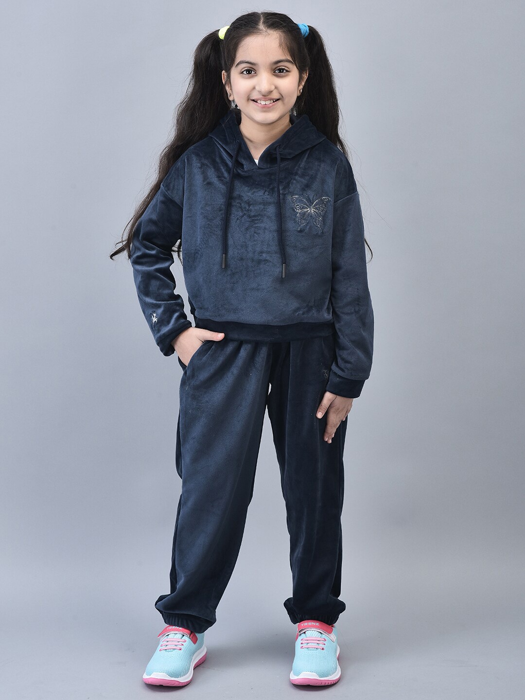 

Trenz Girls Hooded Tracksuit, Navy blue