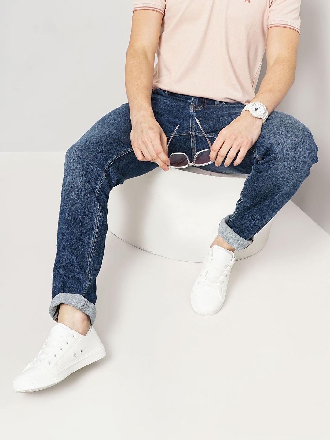 

Celio Men Jean Straight Fit Mid Rise Clean Look Cotton Jeans, Blue