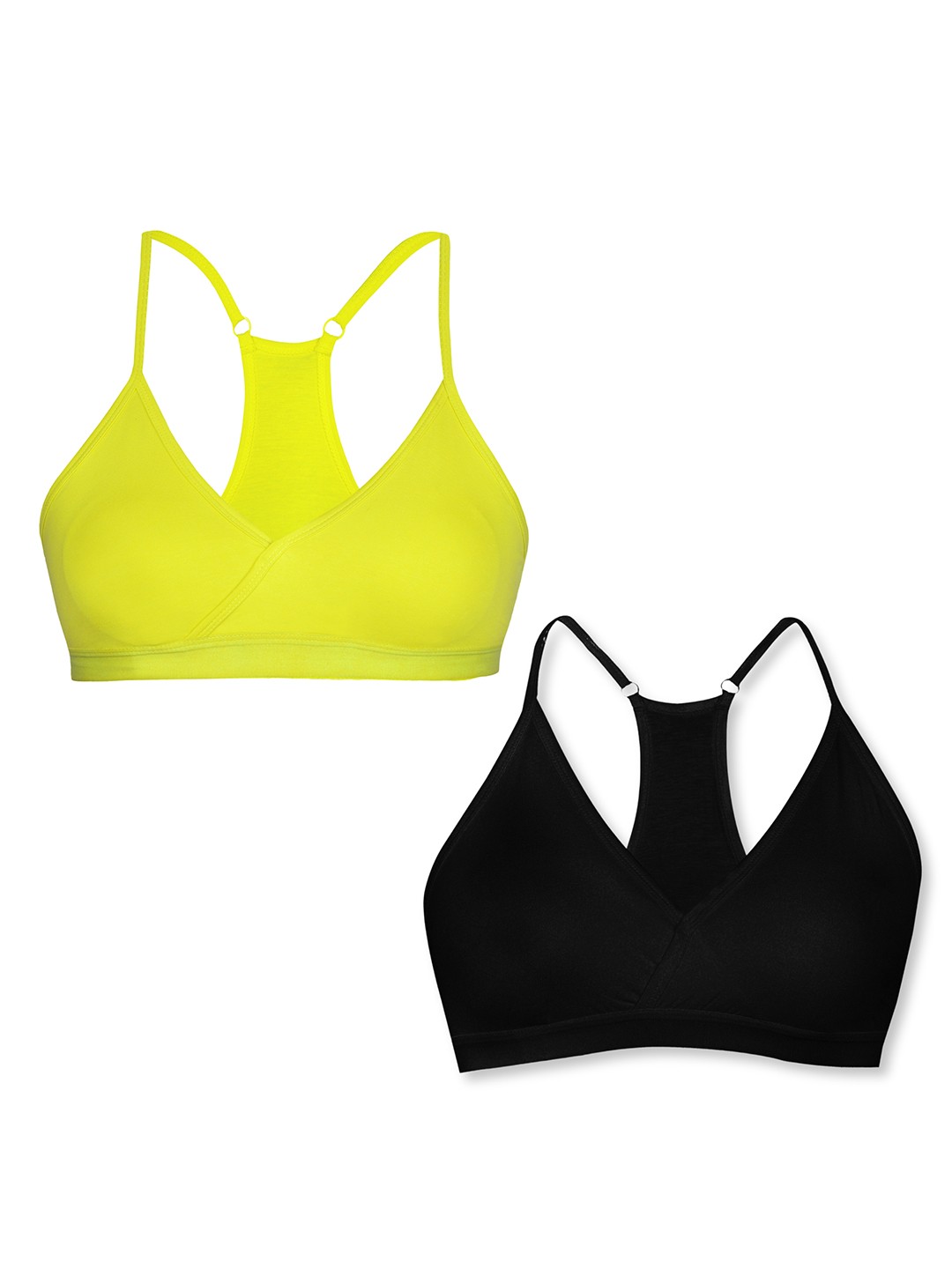 

DChica Girls Pack Of 2 Full Coverage Lightly Padded Everyday Bra With All Day Comfort, Black