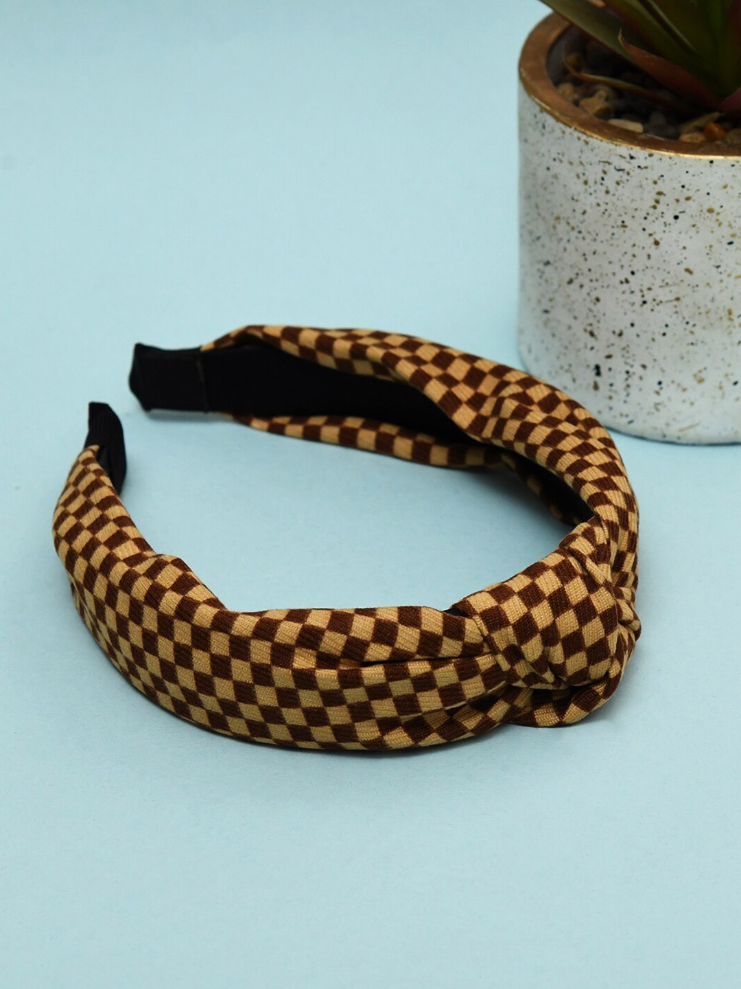 

FUNKRAFTS Girls Checked Hairband, Brown