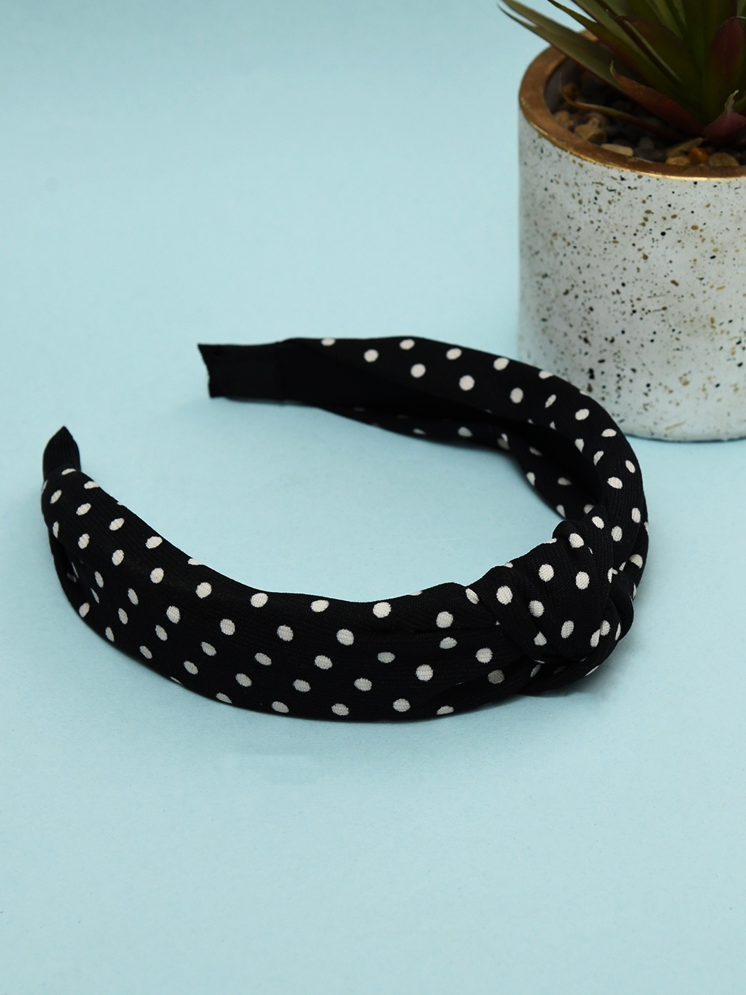

FUNKRAFTS Girls Polka Dots Printed Hairband, Black