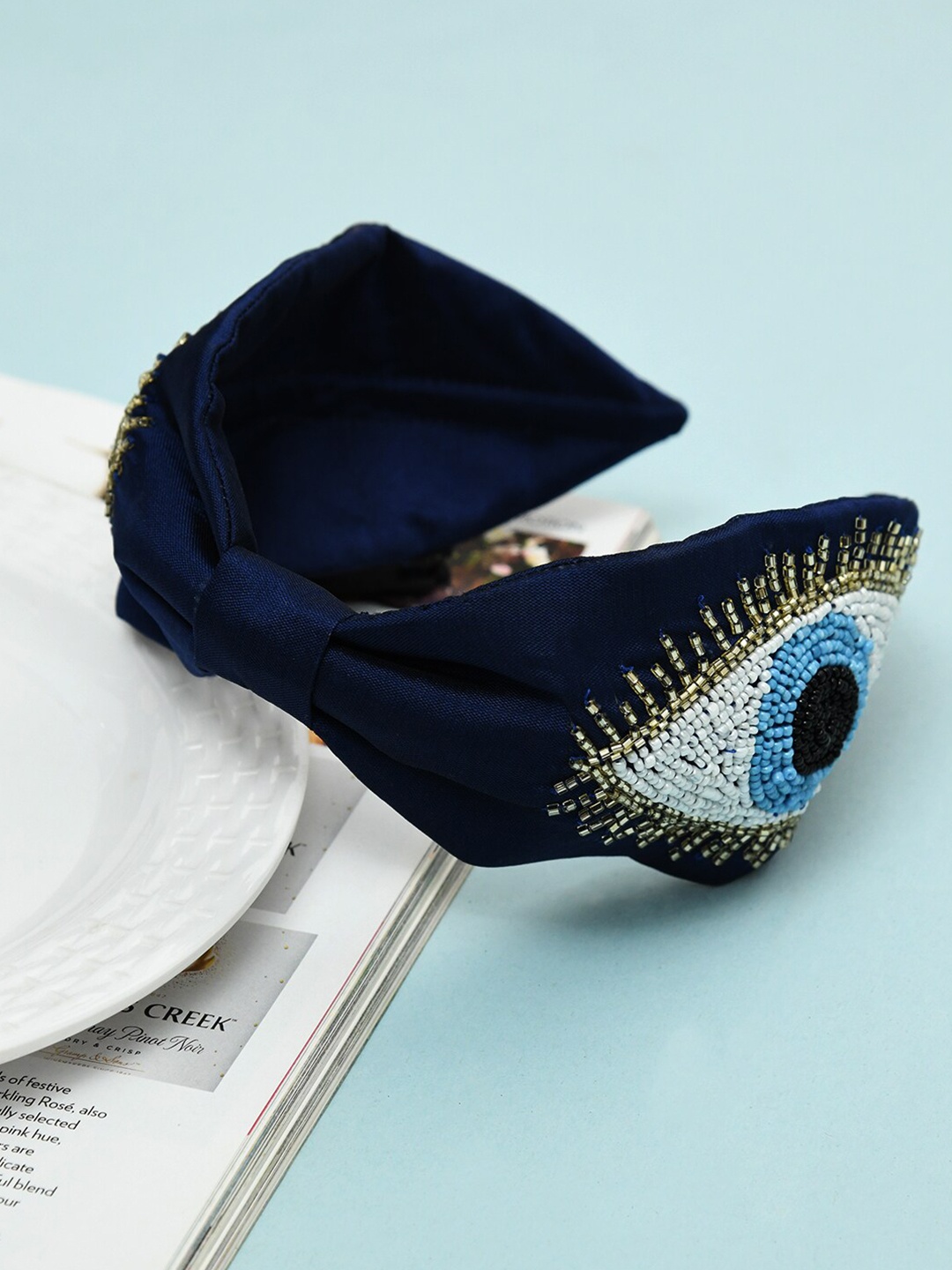 

FUNKRAFTS Evil Eye Embellished Hairband, Navy blue