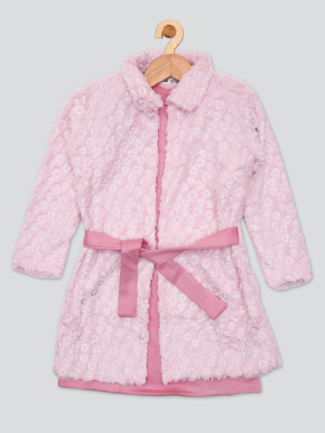 

PAMPOLINA Girls A-Line Dress With Jacket and Belt, Peach