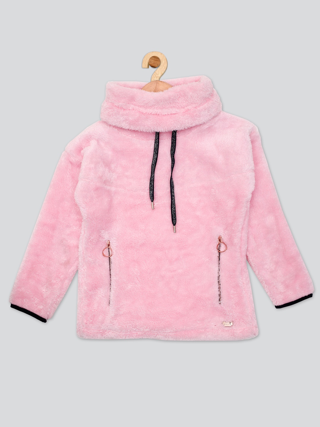 

PAMPOLINA Girls Pink Printed Hooded Sweatshirt