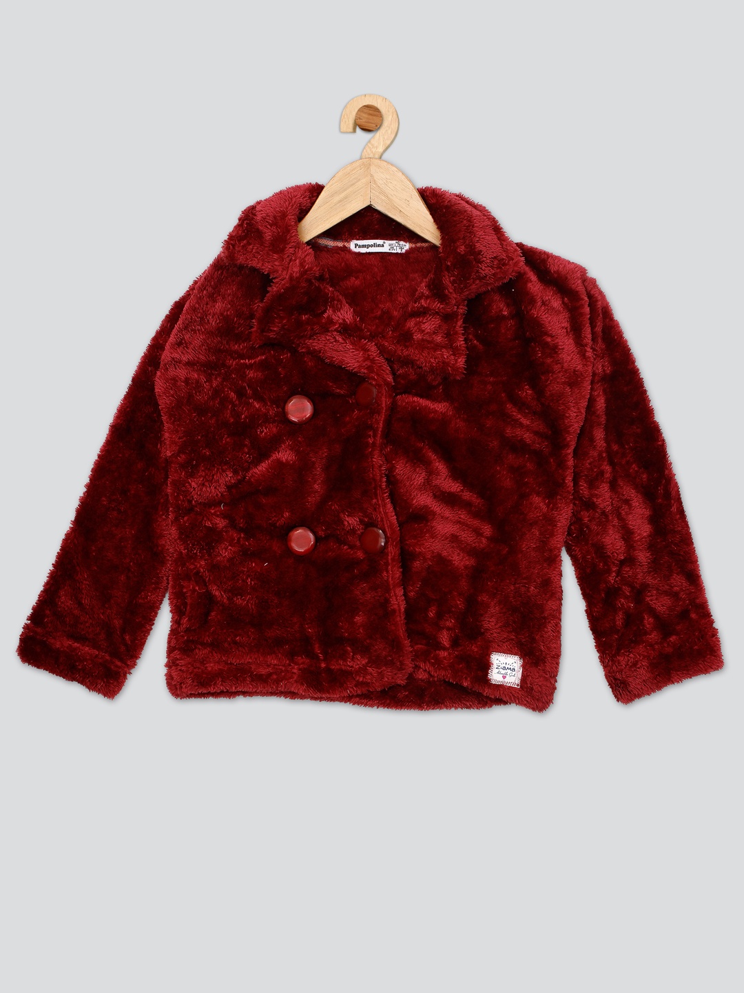 

PAMPOLINA Girls Rust Shirt Collar Full Sleeve Sweatshirt