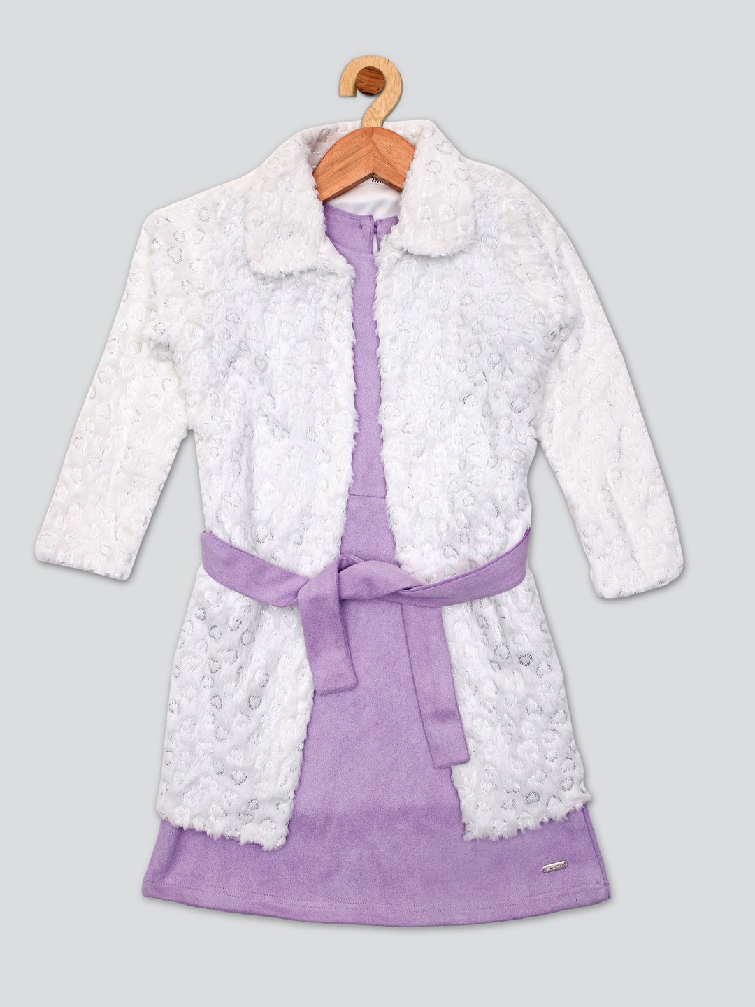 

PAMPOLINA Girls A-Line Dress With Jacket and Belt, Purple
