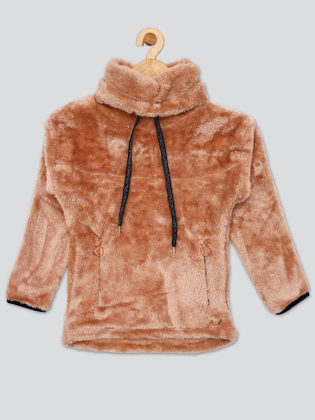 

PAMPOLINA Girls Turtle Neck Full Sleeves Pullover Sweatshirt, Brown