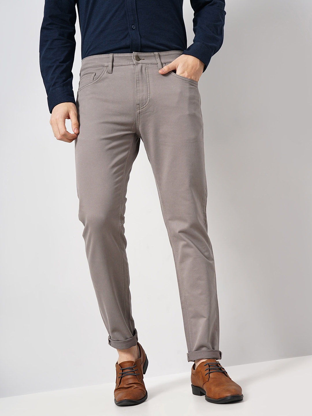 

Celio Men Slim Fit Mid Rise Cotton Chinos Casual Trouser, Beige