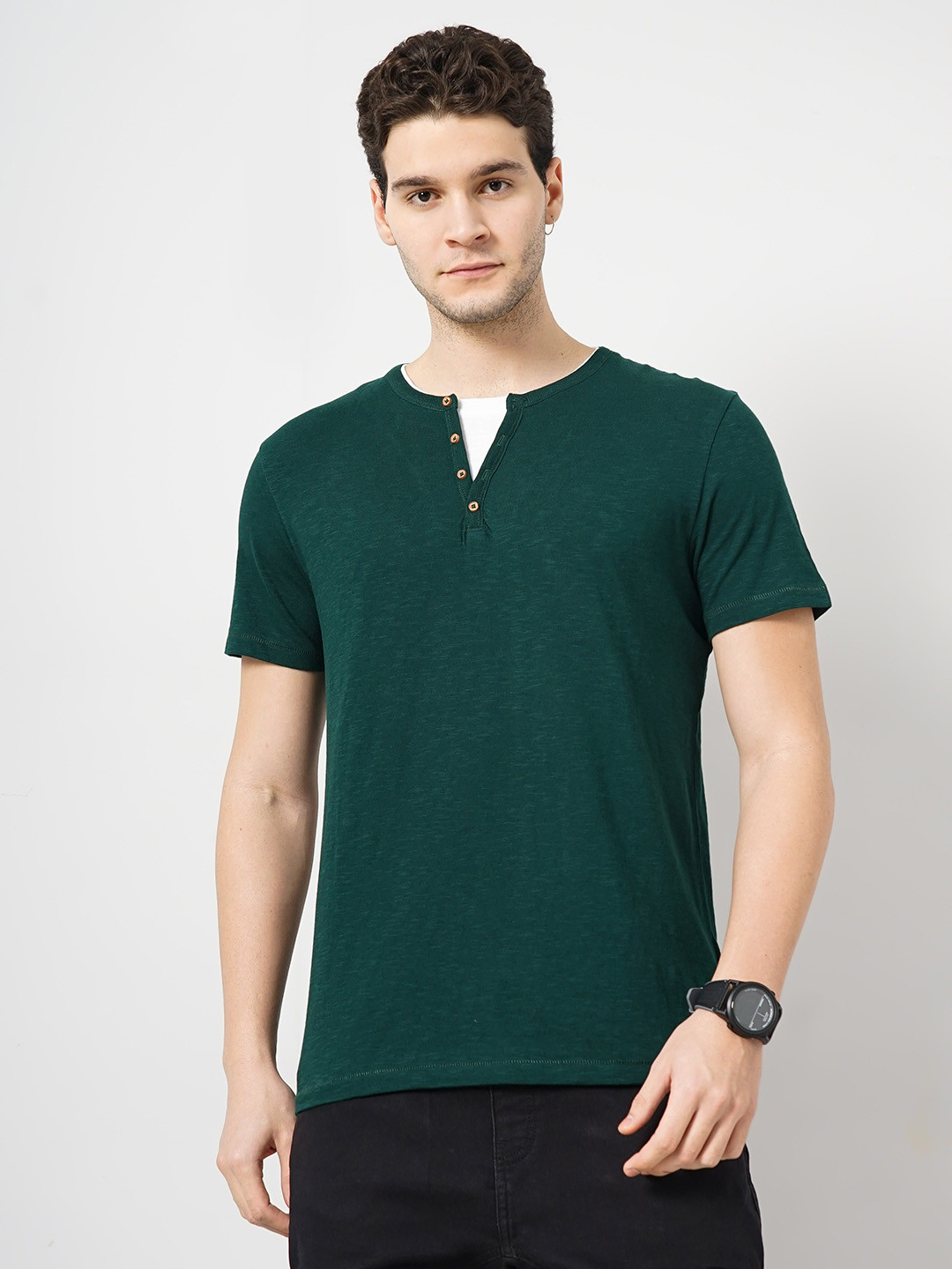 

Celio Regular Fit Cotton T-shirt, Green