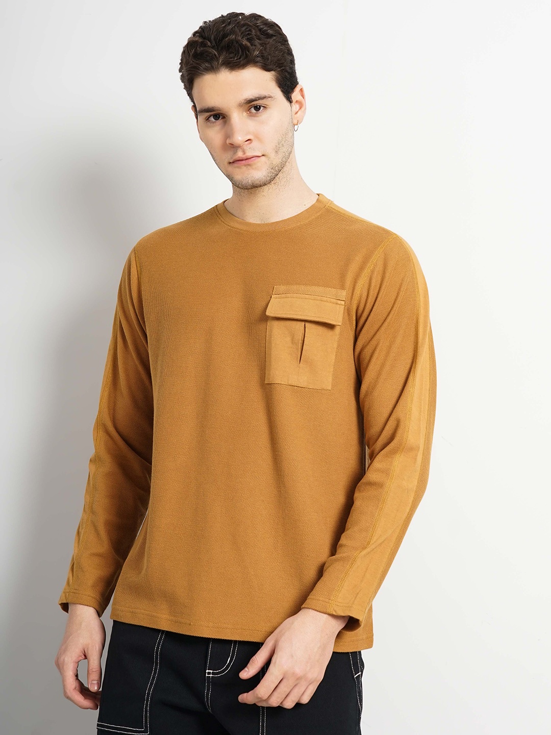 

Celio Regular Fit Cotton T-shirt, Brown