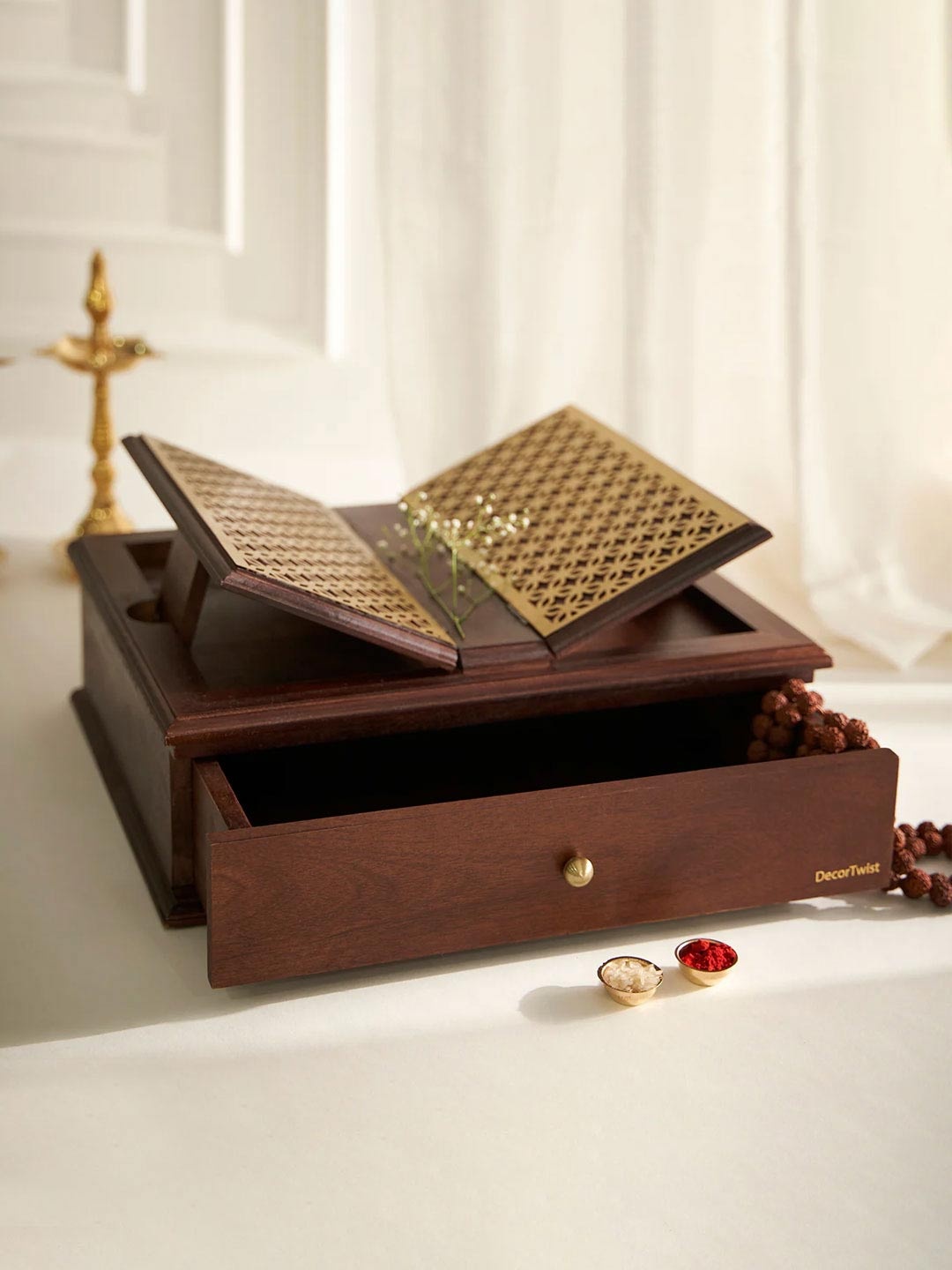 

DecorTwist Brown Wooden Holy Book Stand