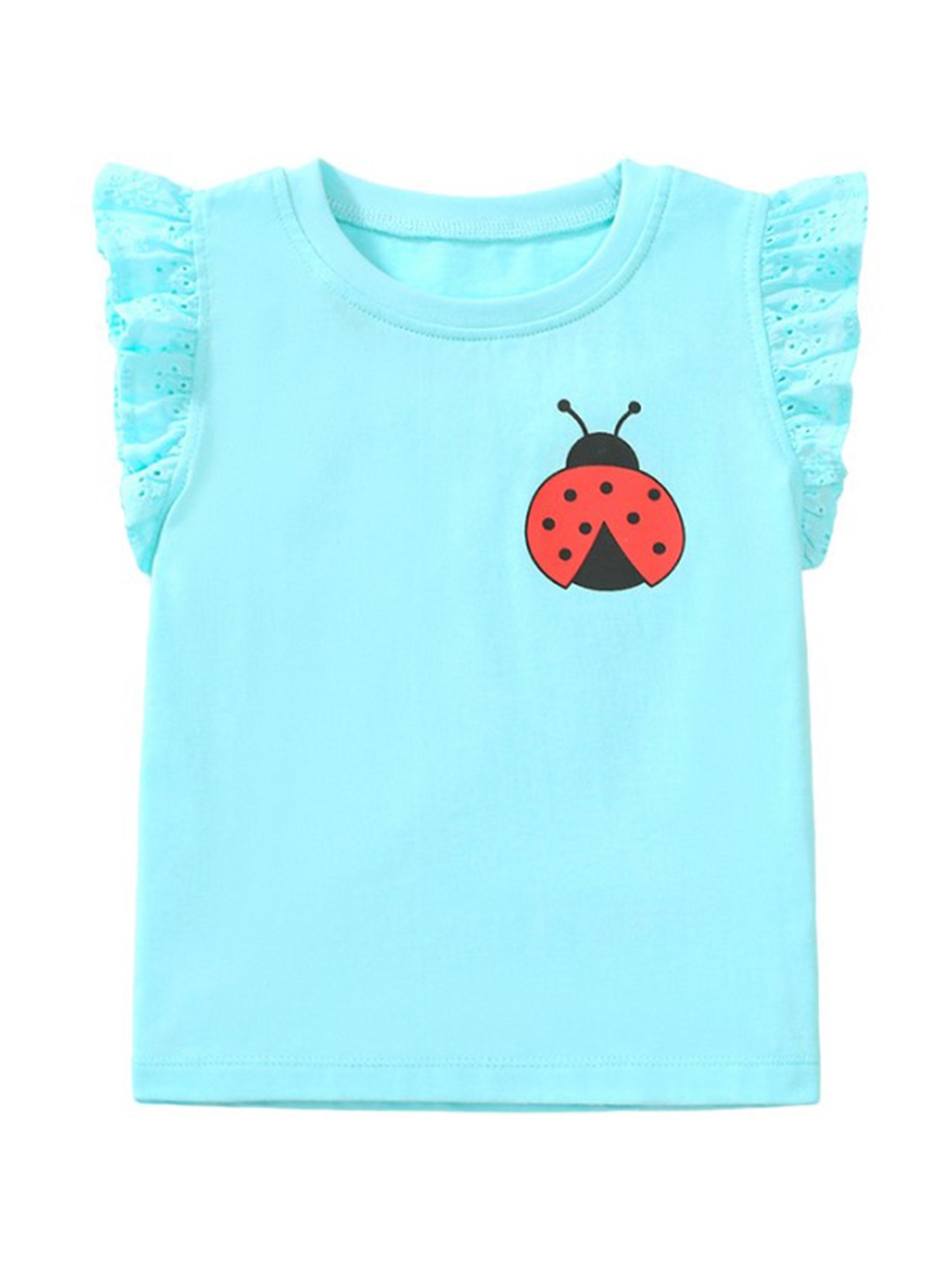 

StyleCast Blue Flutter Sleeve Cotton Top