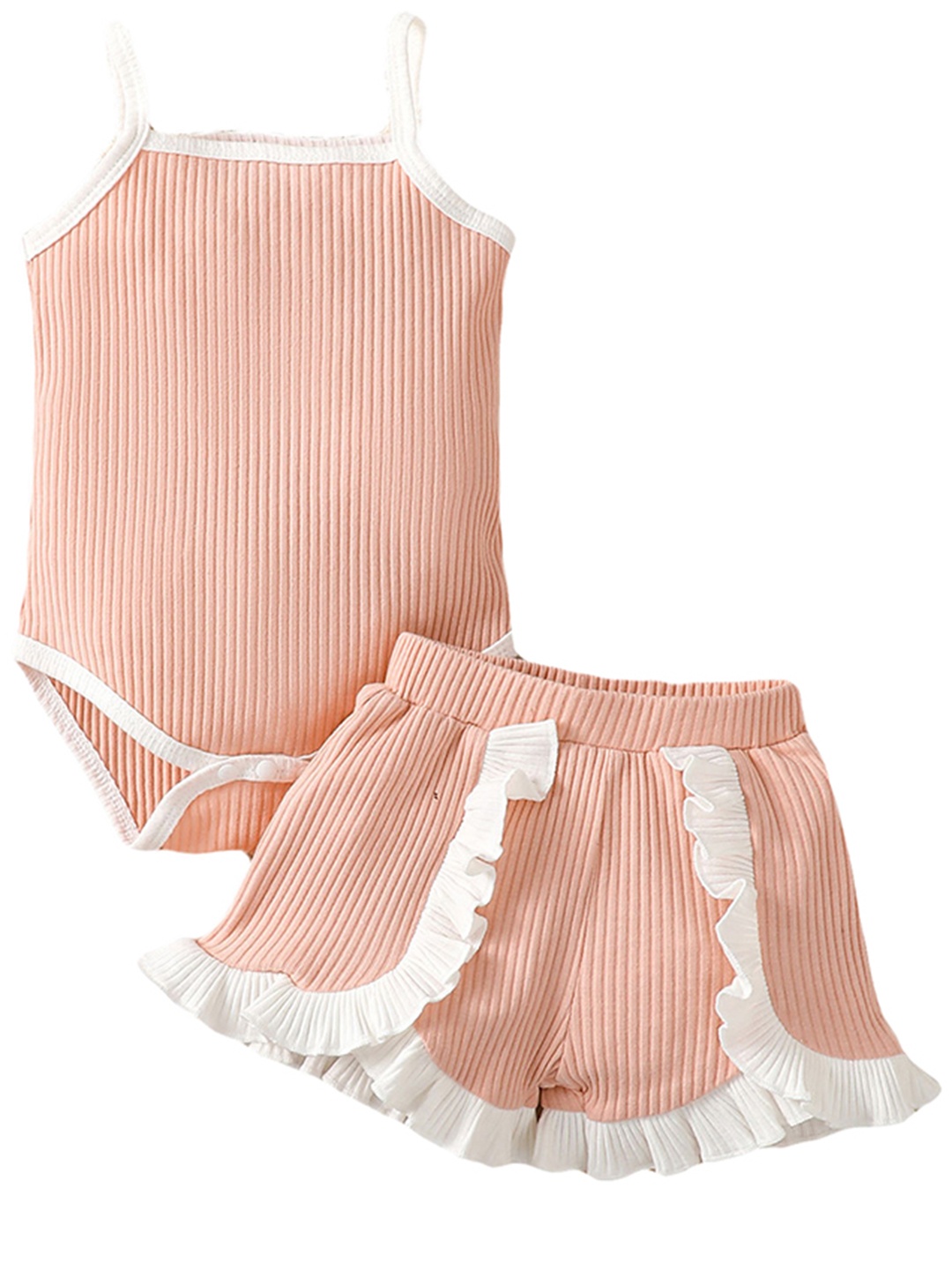 

StyleCast Infant Girls Pink & White Striped Leotard with Skirt