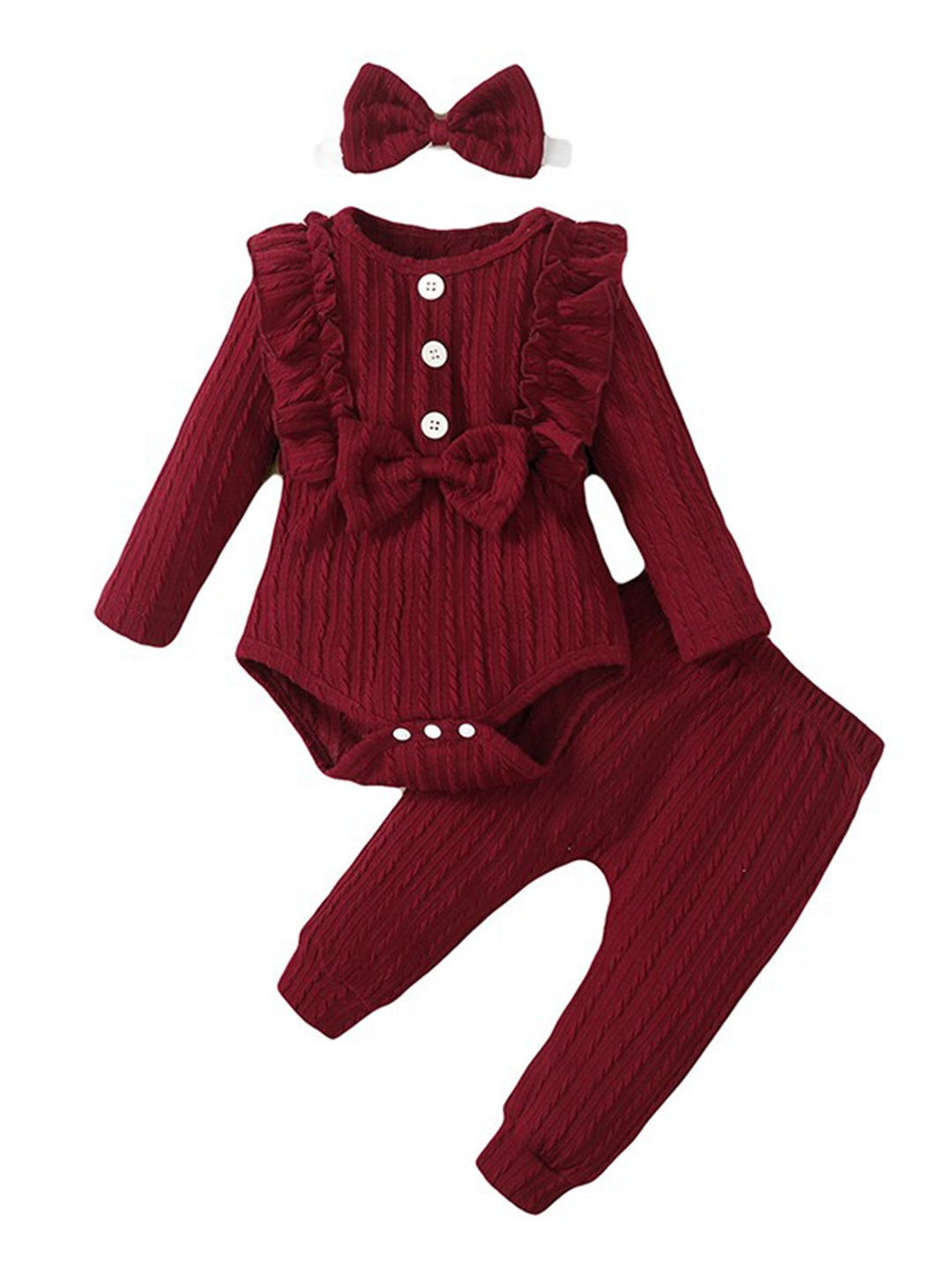 

StyleCast Infant Girls Maroon Leotard with Pyjamas