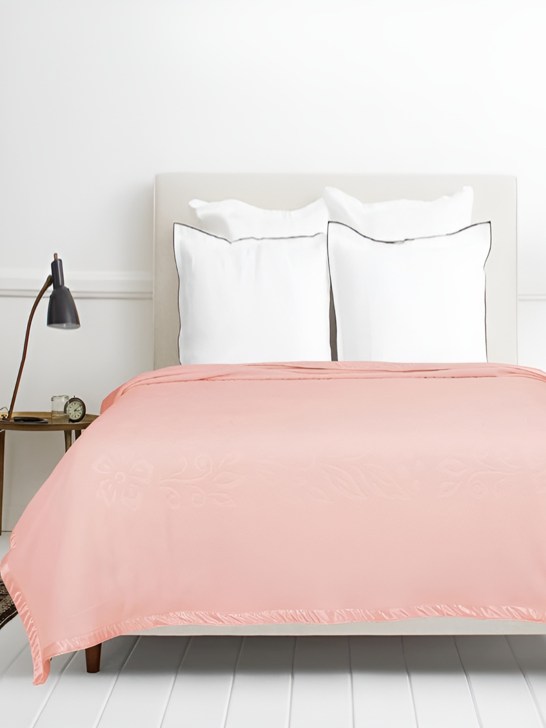 

bsb home Pink Solid Fleece AC Room 210 GSM Double Bed Blanket