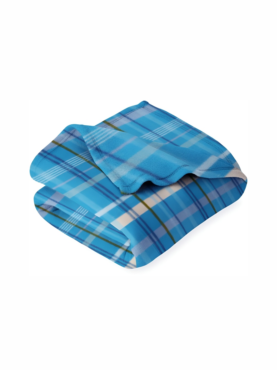 

bsb home Blue Checked AC Room 210 GSM Double Bed Blanket