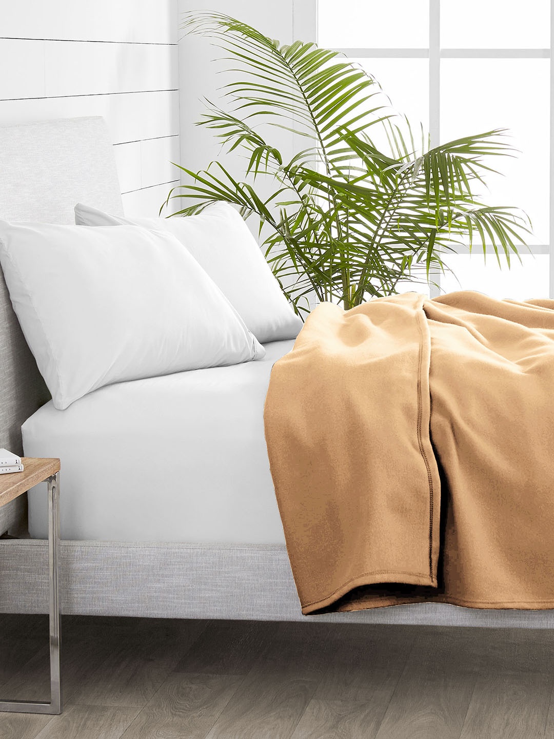 

bsb home Beige Solid AC Room 210 GSM Single Bed Blanket