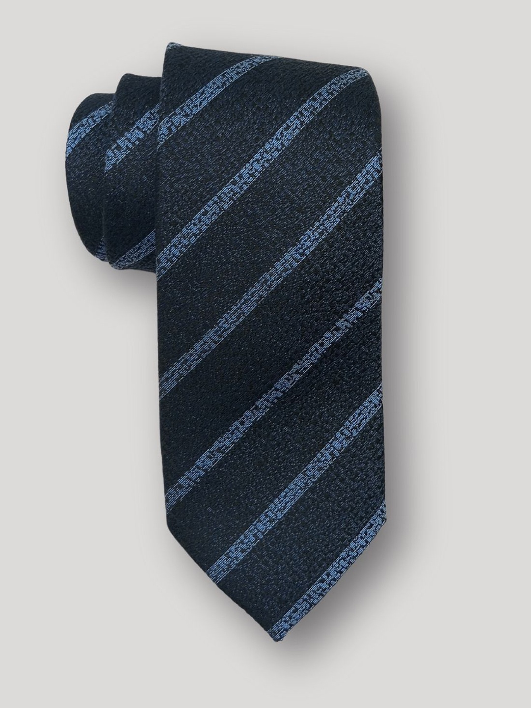 

The Tie Hub Striped Silk Broad Tie, Blue