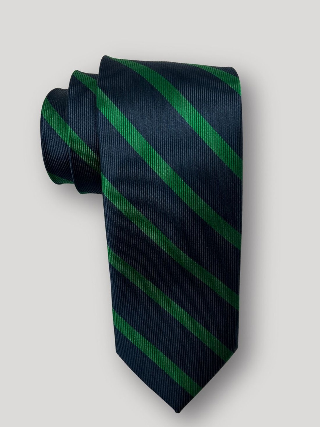 

The Tie Hub Men Striped Silk Broad Tie, Blue