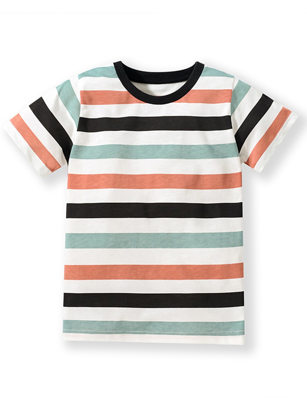 

StyleCast Boys Black & Coral Striped Cotton T-shirt