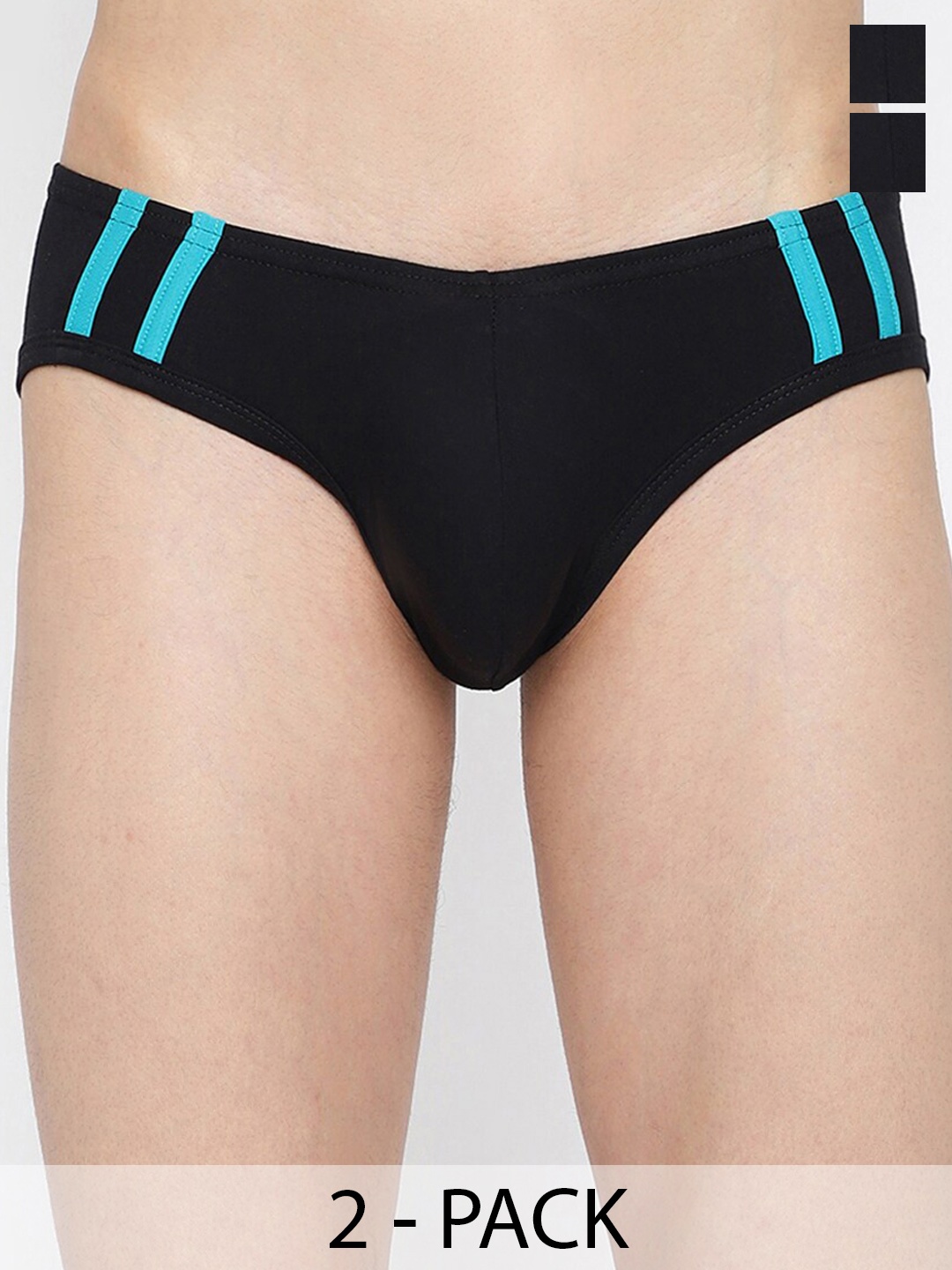 

La Intimo Pack of 2 Anti Microbial Basic Briefs LIBR060B, Black