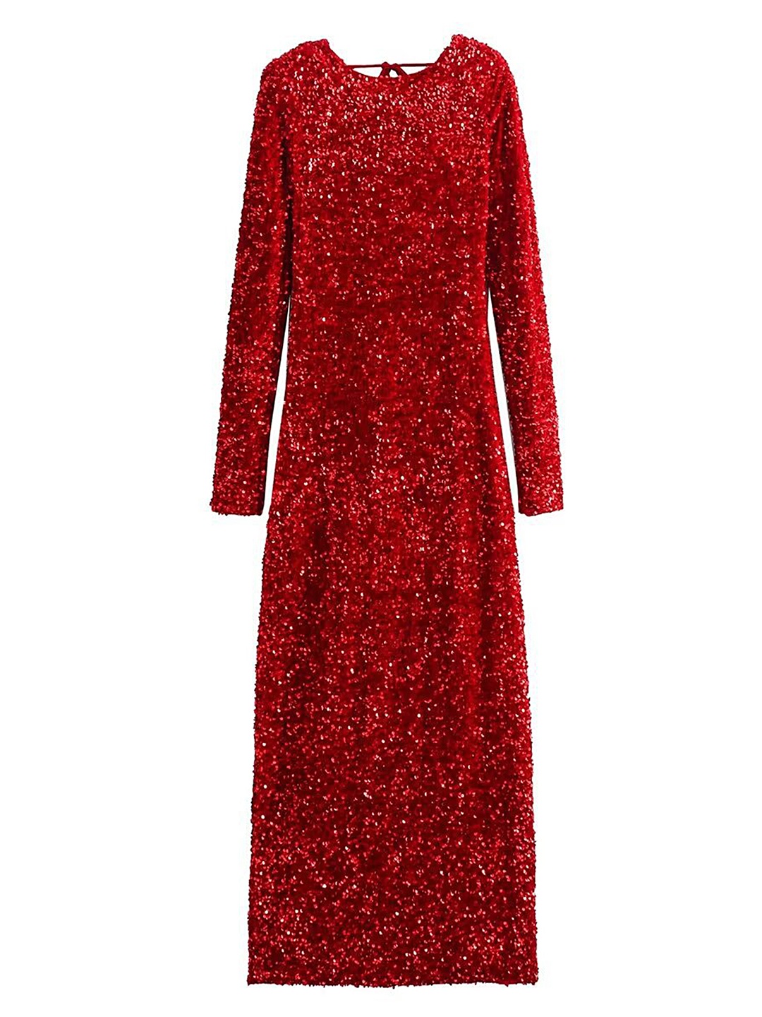 

LULU & SKY Sequin Embellished Sheath Maxi Dress, Red