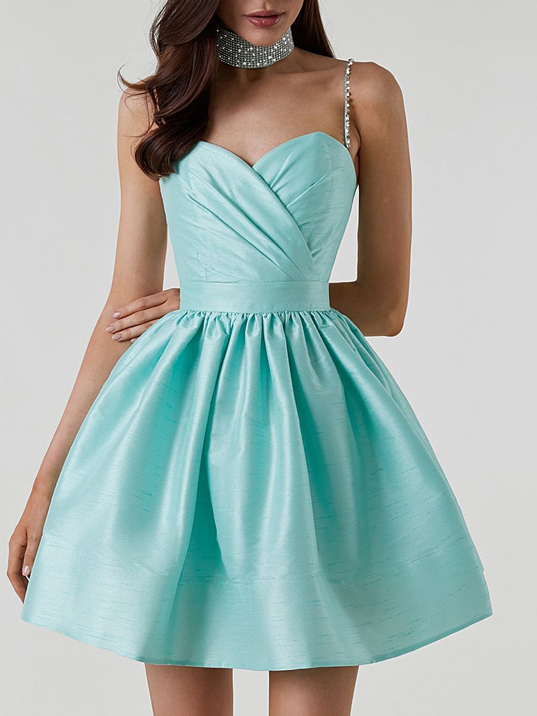 

LULU & SKY Sleeveless Mini Skater Dress, Blue