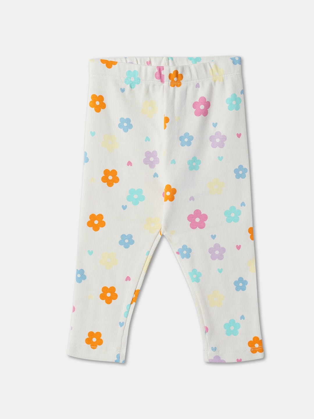 

R&B Girls Ankle-Length Cotton Leggings, White