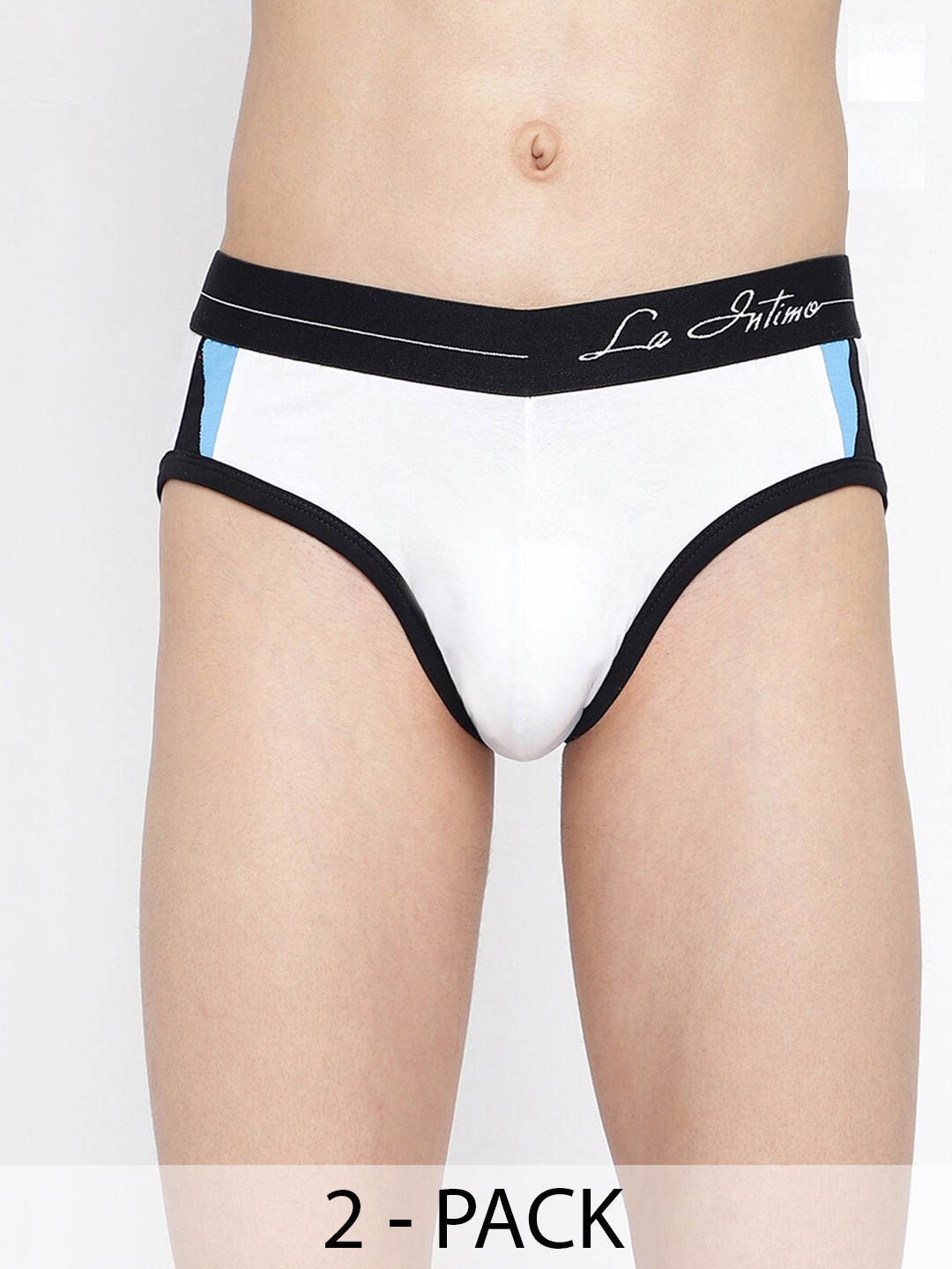 

La Intimo Pack Of 2 Mid Rise Antimicrobial Basic Briefs LIBR070B, White
