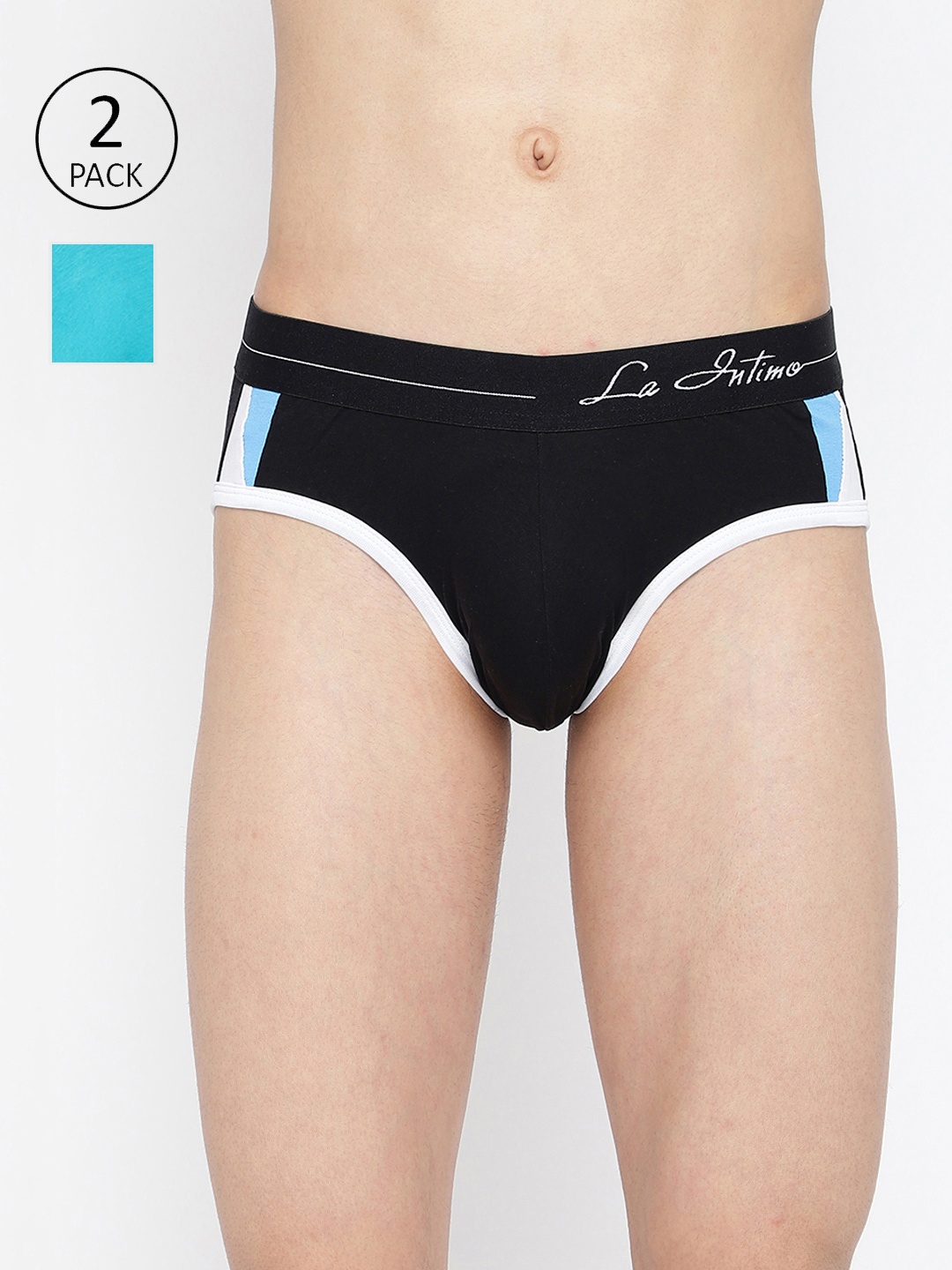 

La Intimo Pack Of 2 Mid-Rise Anti-Bacterial Basic Briefs, Black