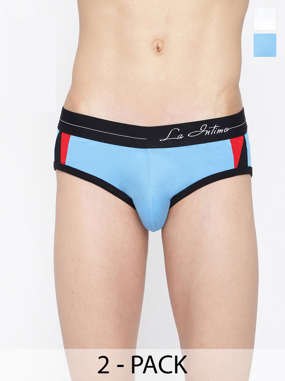 

La Intimo Pack OF 2 Low Rise Anti Microbial Basic Briefs LIBR070B, Blue