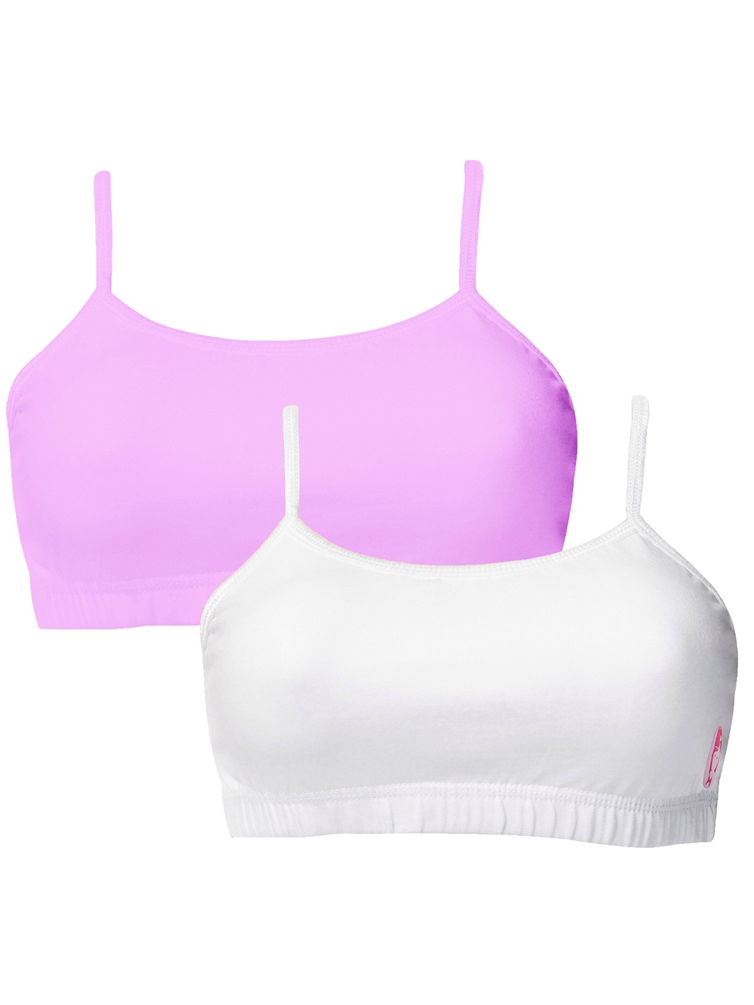 

DChica Girls Pack of 2 Full Coverage Non Padded Cotton Beginners Bra With All Day Comfort, Lavender