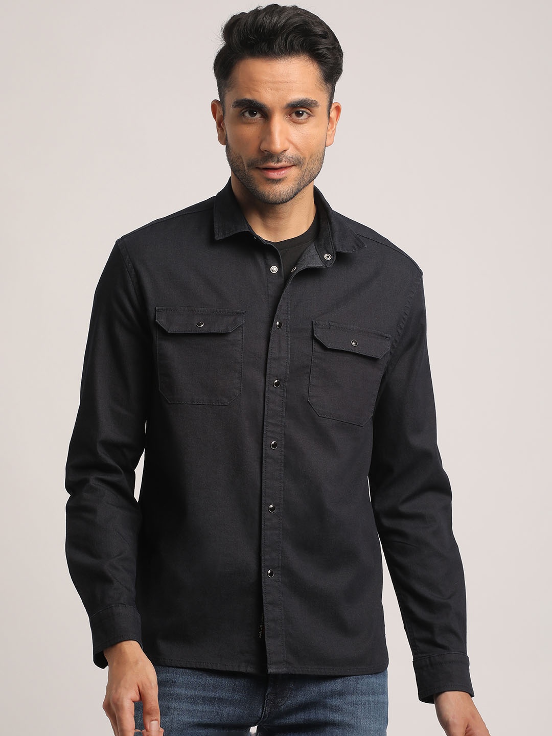 

EVERBLUE Men Blue Opaque Casual Shirt