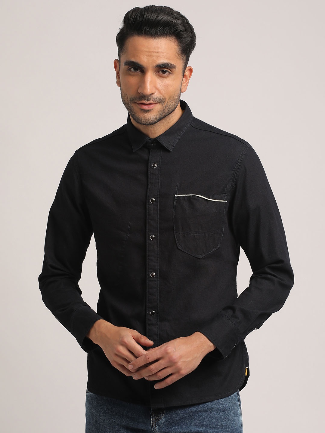 

EVERBLUE Men Blue Opaque Casual Shirt