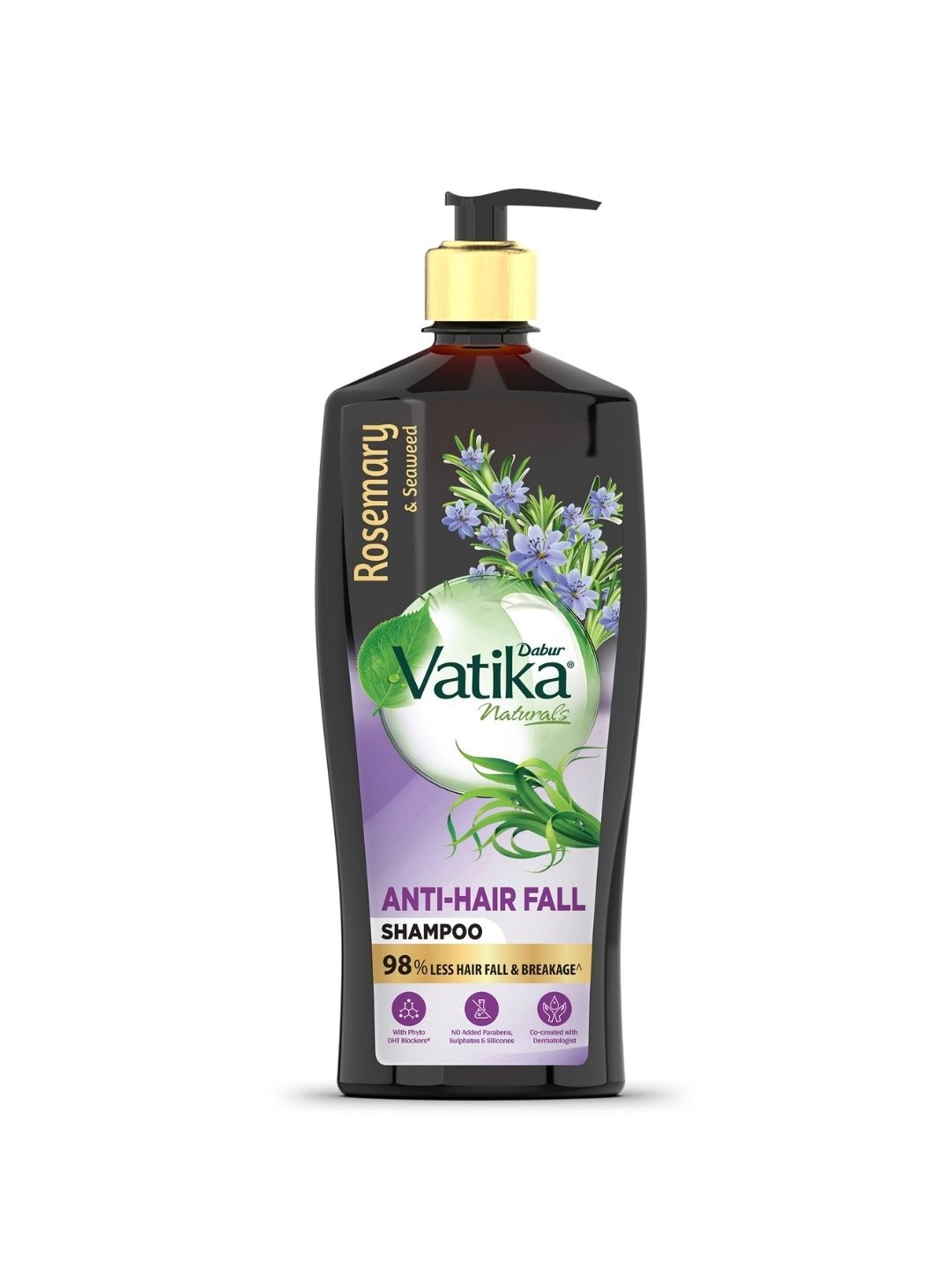 

Dabur Vatika Naturals Rosemary & Seaweed Anti-Hair Fall Shampoo - 640ml, Black