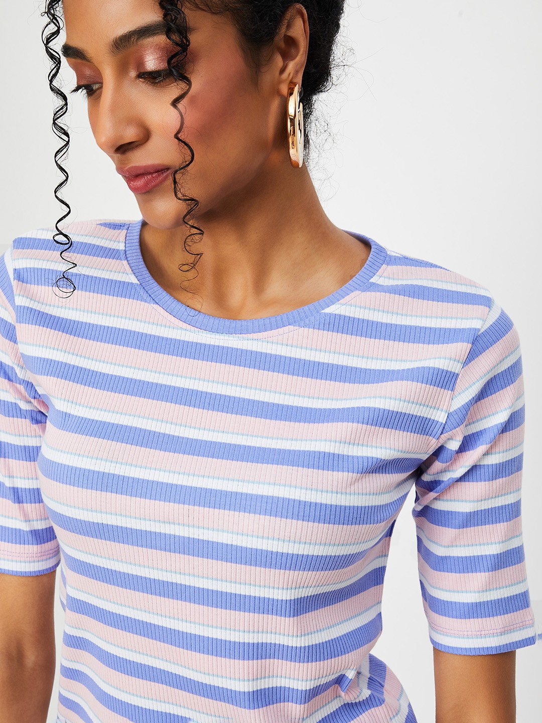 

max Striped Regular Fit T-shirt, Purple