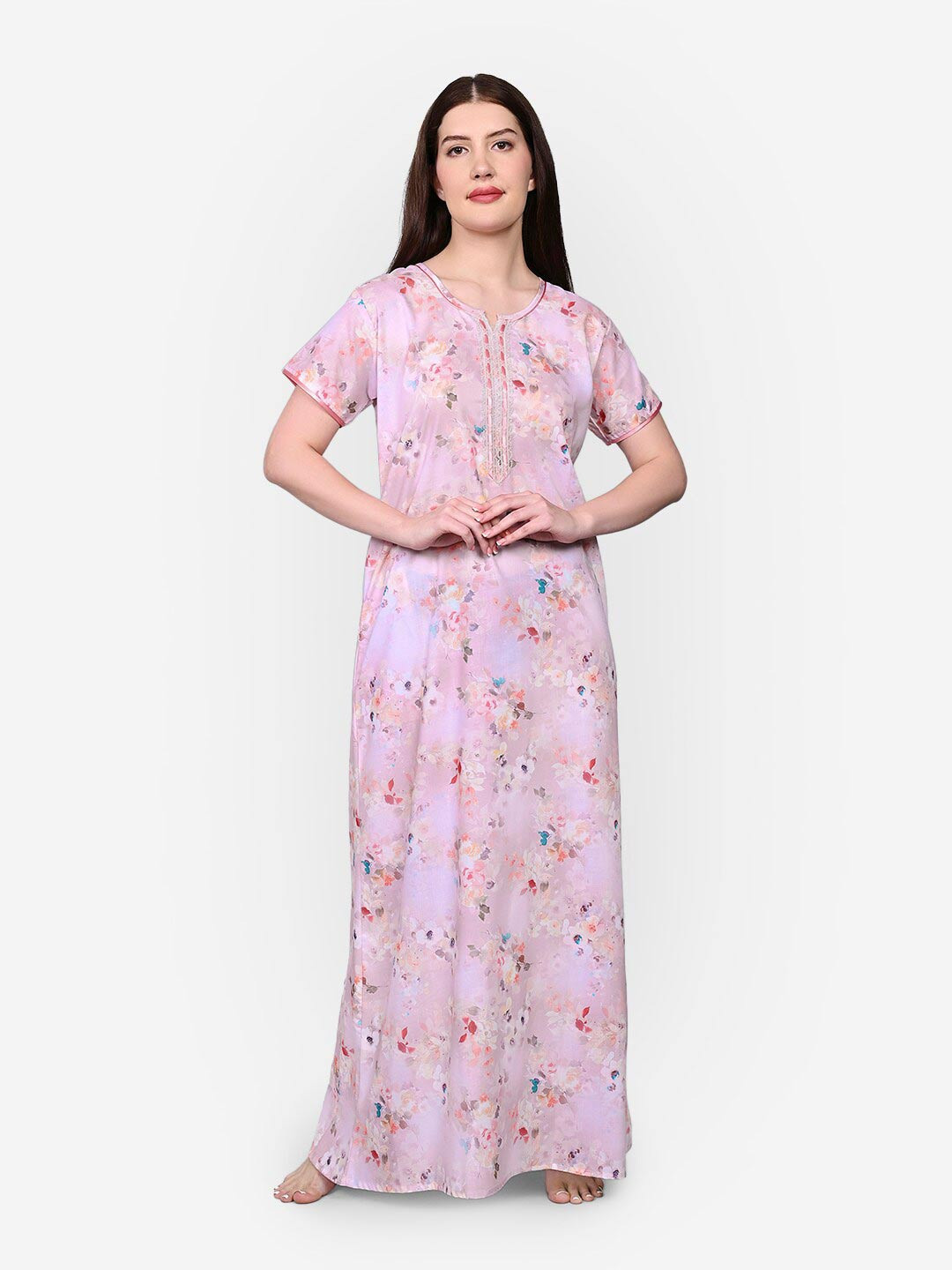 

Sand Dune Floral Printed Maxi Nightdress, Pink