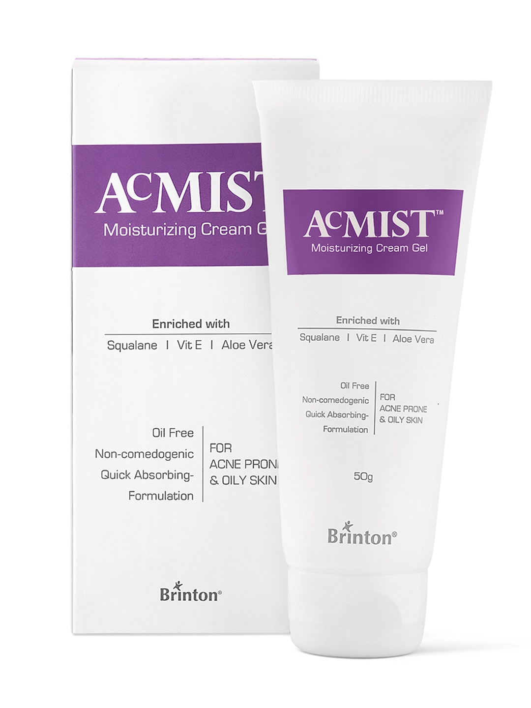 

Brinton AcMist Moisturizing Cream Gel For Acne Prone Skin - 50g, White