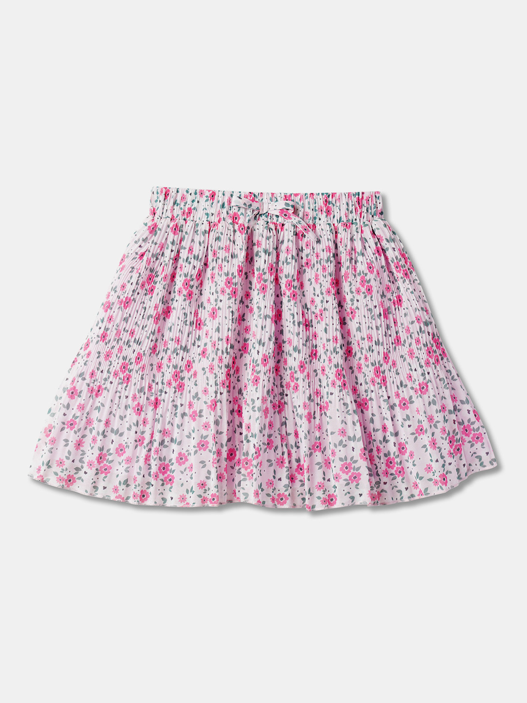 

R&B Girls Floral Printed A-Line Mini Skirts, White