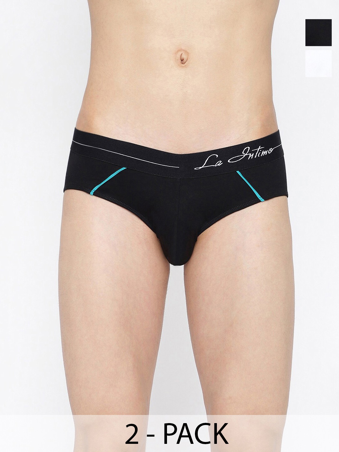 

La Intimo Pack Of 2 Anti Microbial Briefs LIBR090B, Black