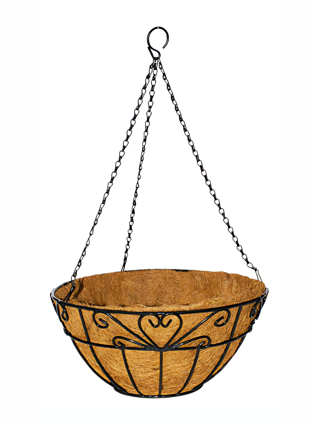

Garden Deco Black & Brown Hanging Basket Planter With Metal Hanging Chain