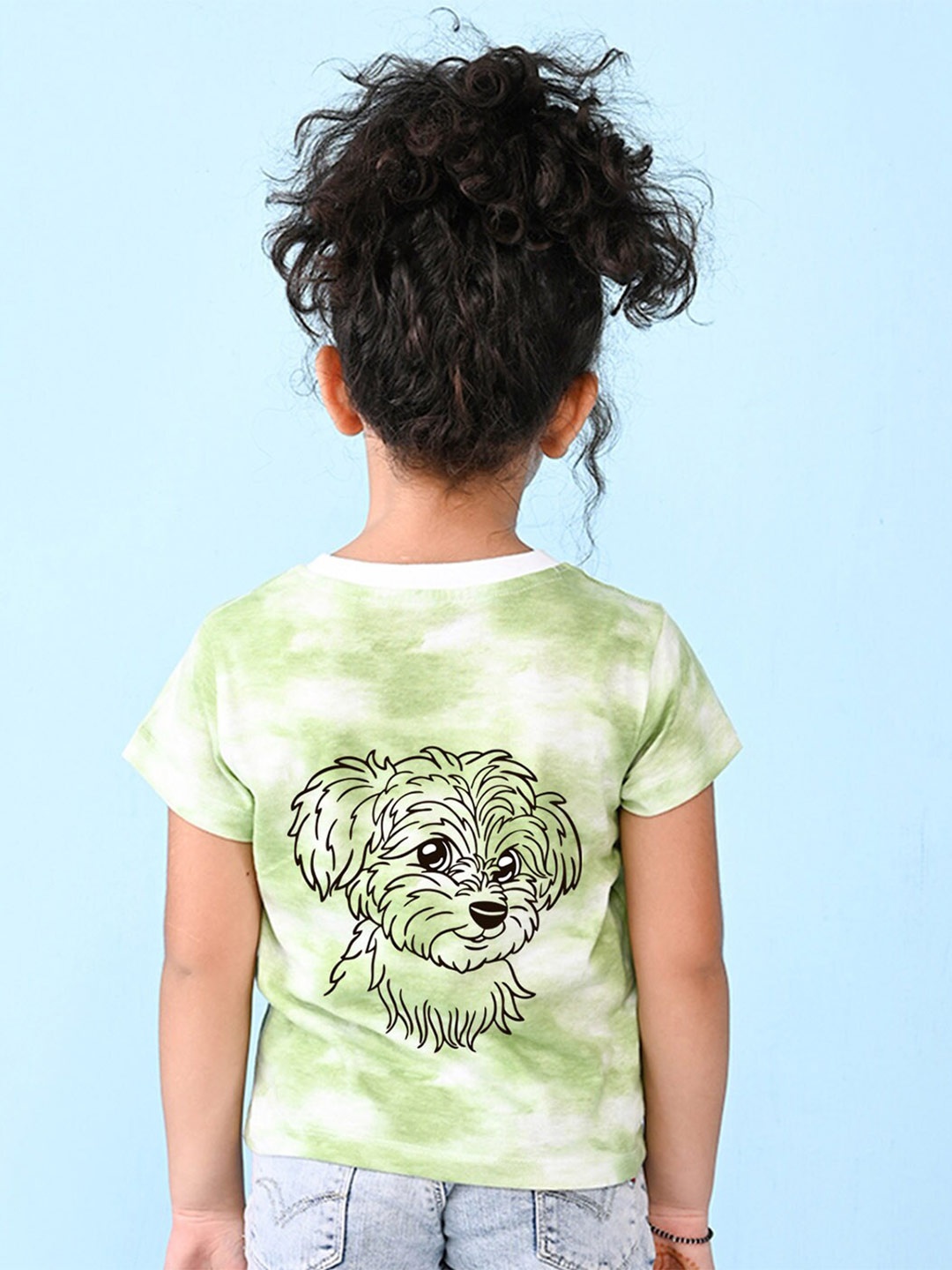 

NUSYL Girls Graphic Printed Cotton T-shirt, Green