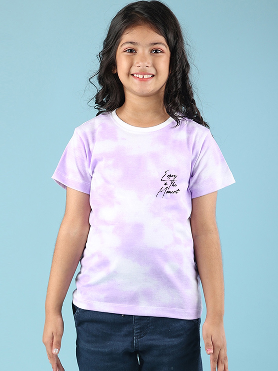 

NUSYL Girls Tie and Dye T-shirt, Purple