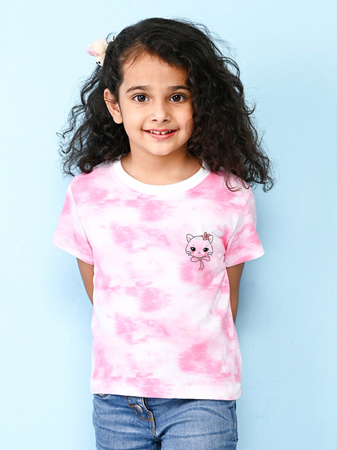 

NUSYL Girls Graphic Printed T-shirt, Pink