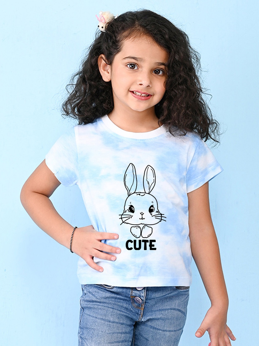 

NUSYL Girls Graphic Printed T-shirt, Blue