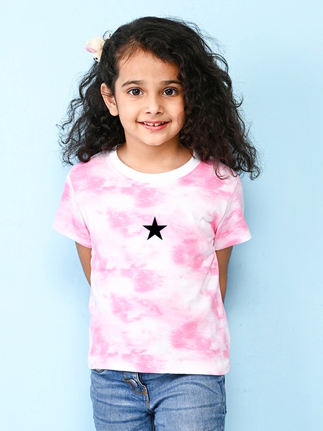 

NUSYL Girls Typography Printed T-shirt, Pink