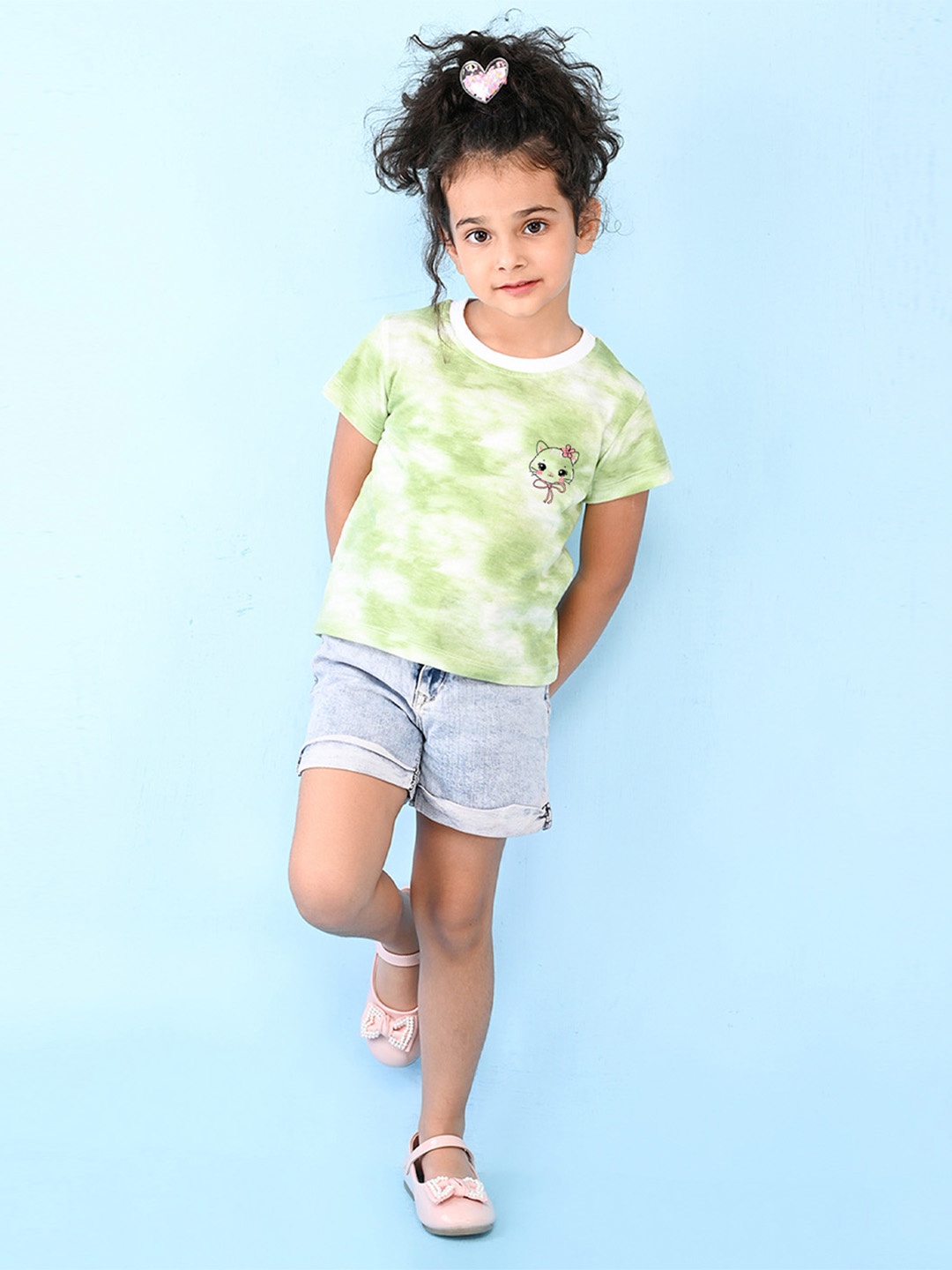 

NUSYL Girls Tie and Dye T-shirt, Green