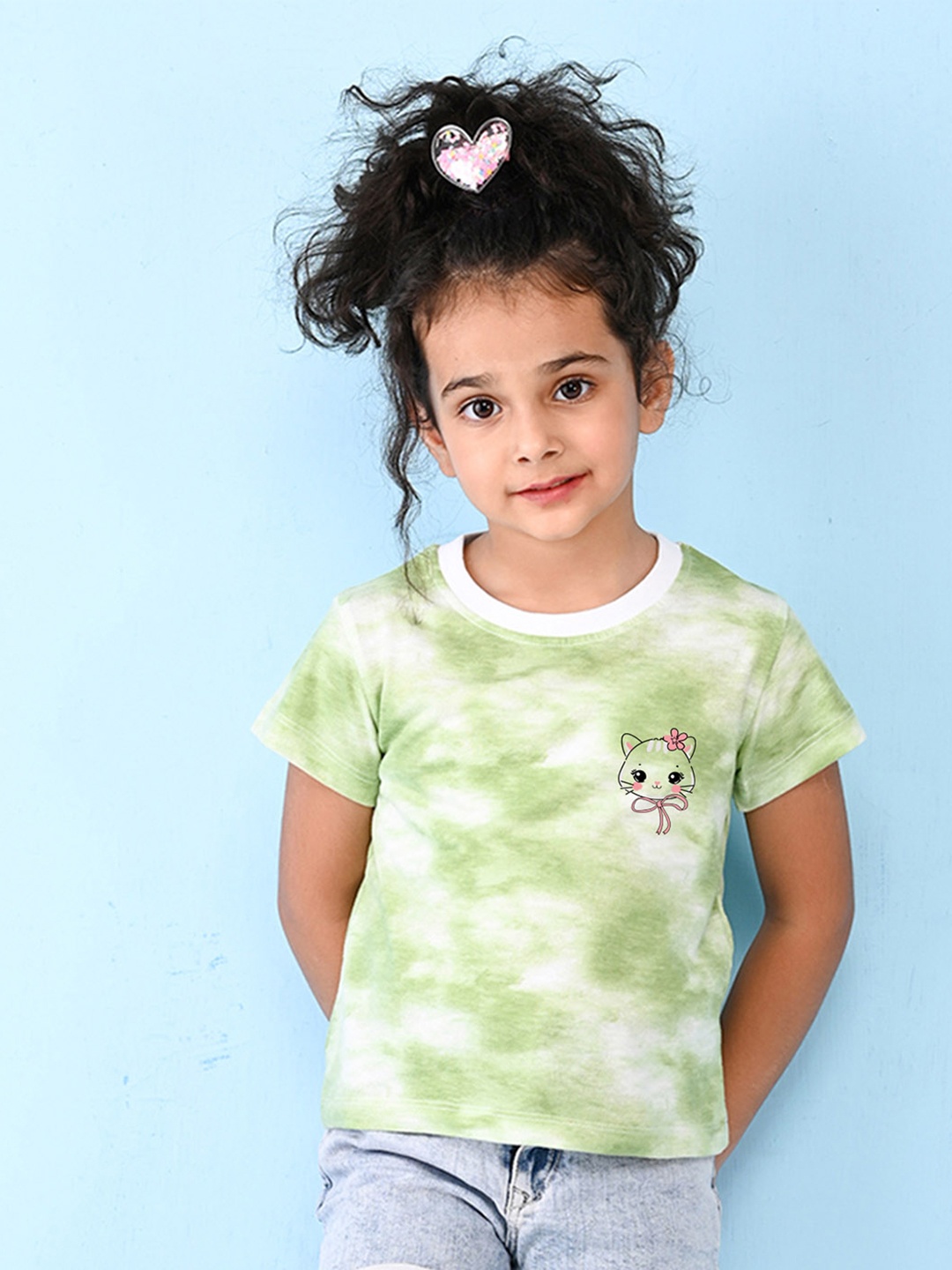 

NUSYL Girls Graphic Printed T-shirt, Green